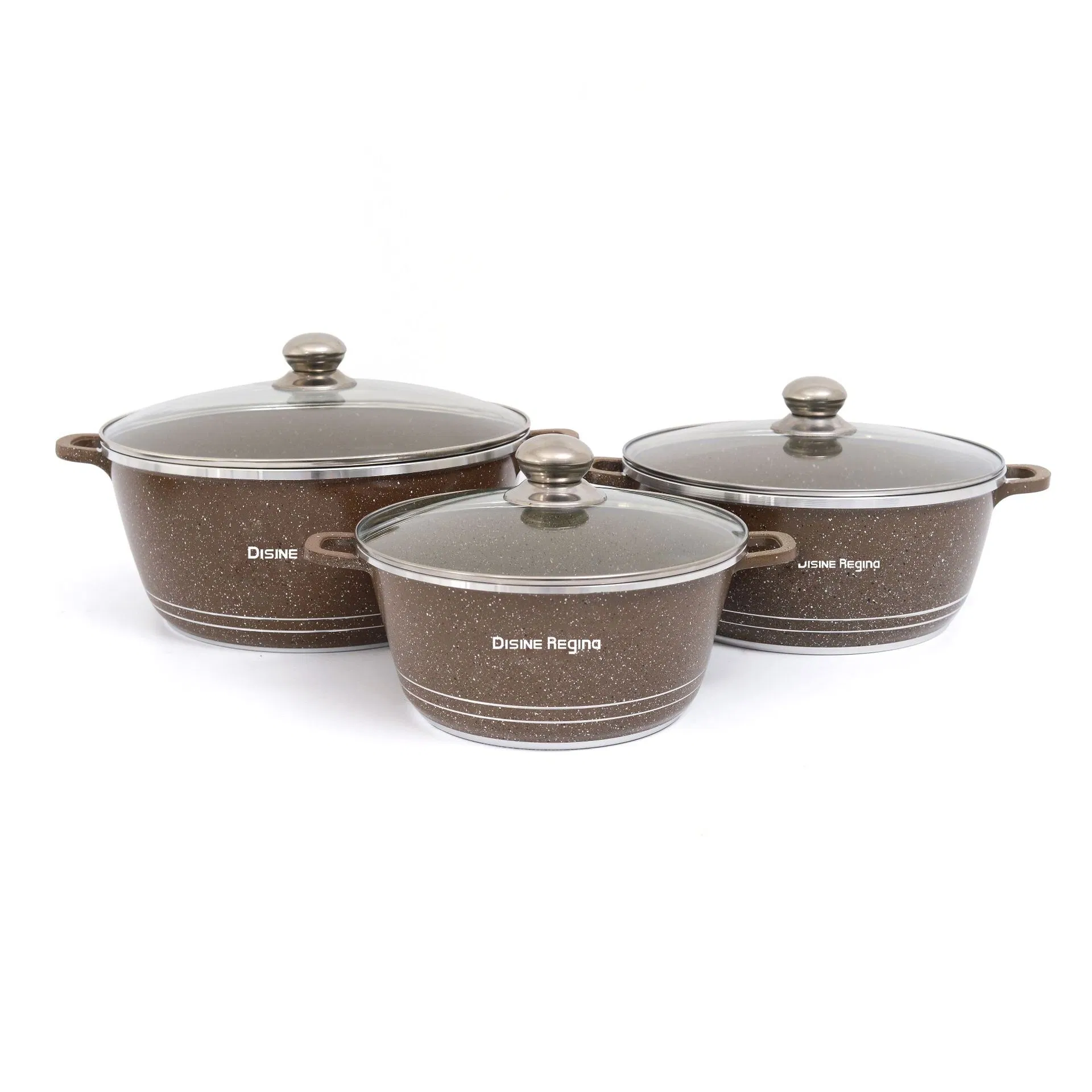 Low Cheap Price Granite Cookware Set Non-Stick Nonstick Non Stick Aluminum Die Cast Granite Cooking Pot Set Cookware Set for Africa Ghana Nigeria Market Sale