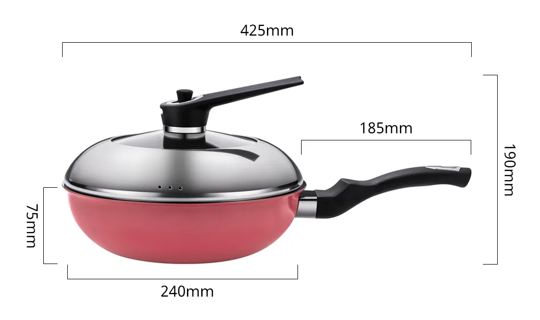 Best Sellers 4PCS Non-Stick Coating Stainless Steel Outer Ceramic Layer Frying Pan Cookware Set