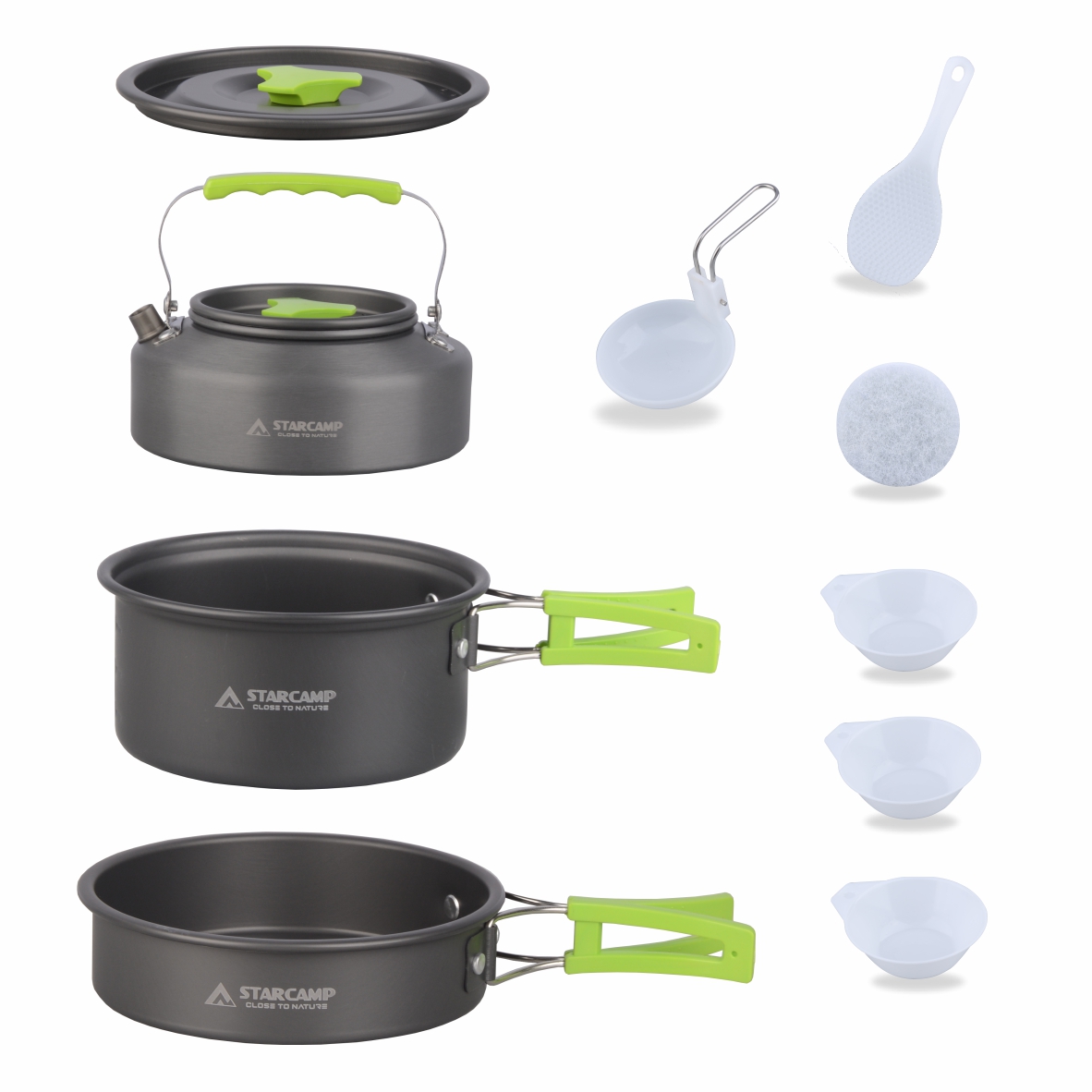 STARCAMP Aluminium Cookware Set For Outdoor Camping Hiking And Backpacking Portable Frying Pans For Outdoor Cooking