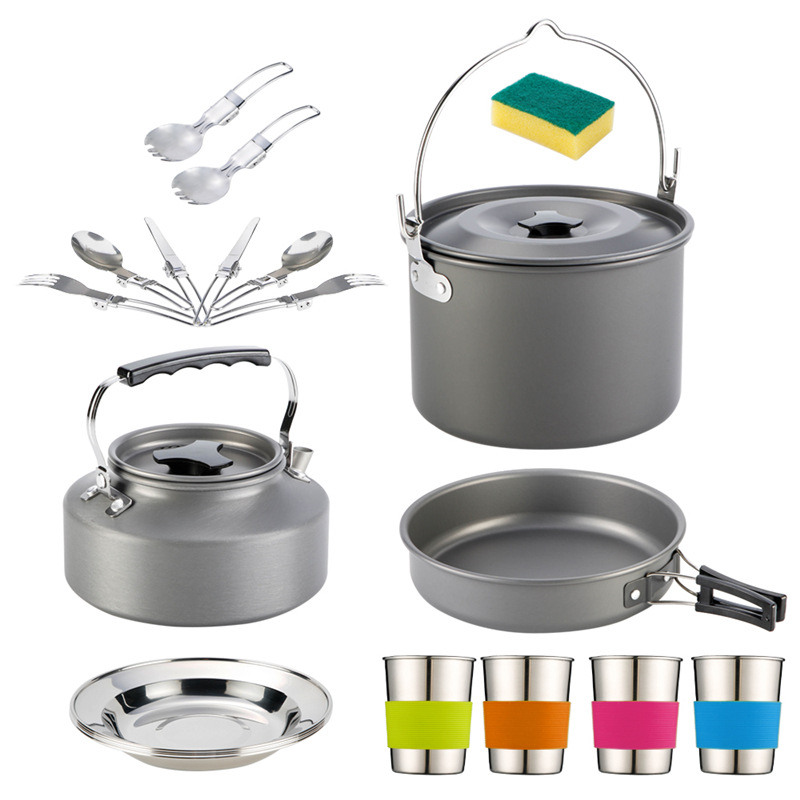 Camping &amp; Hiking Products Ultralight Titanium Pot Pan Pure Titanium Cookset Outdoor Camping Cookware