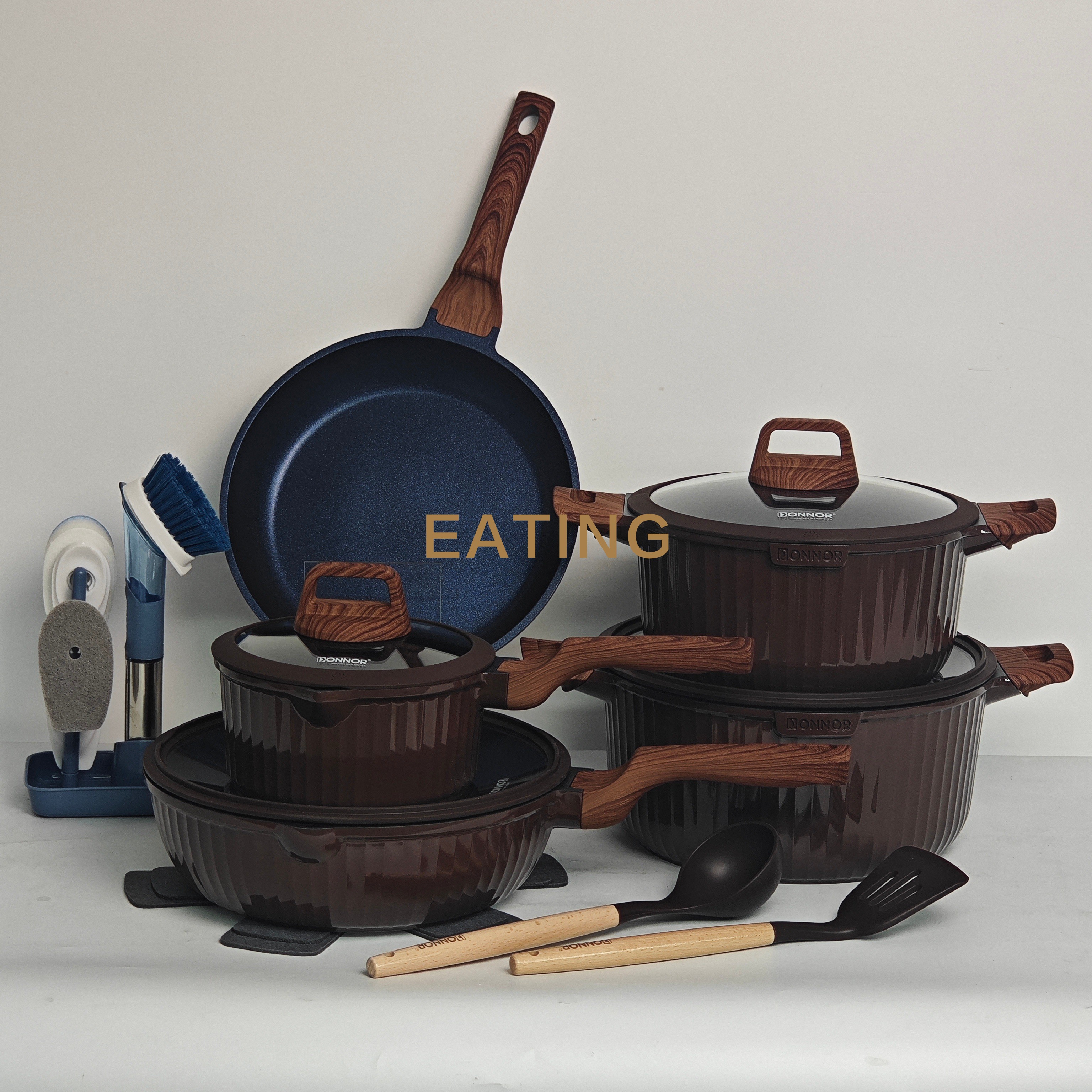 Original Design AR-21pcs Die Cast Aluminum Dishwasher Safe Nonstick Induction Bottom Professional Cookware Set Kitchen