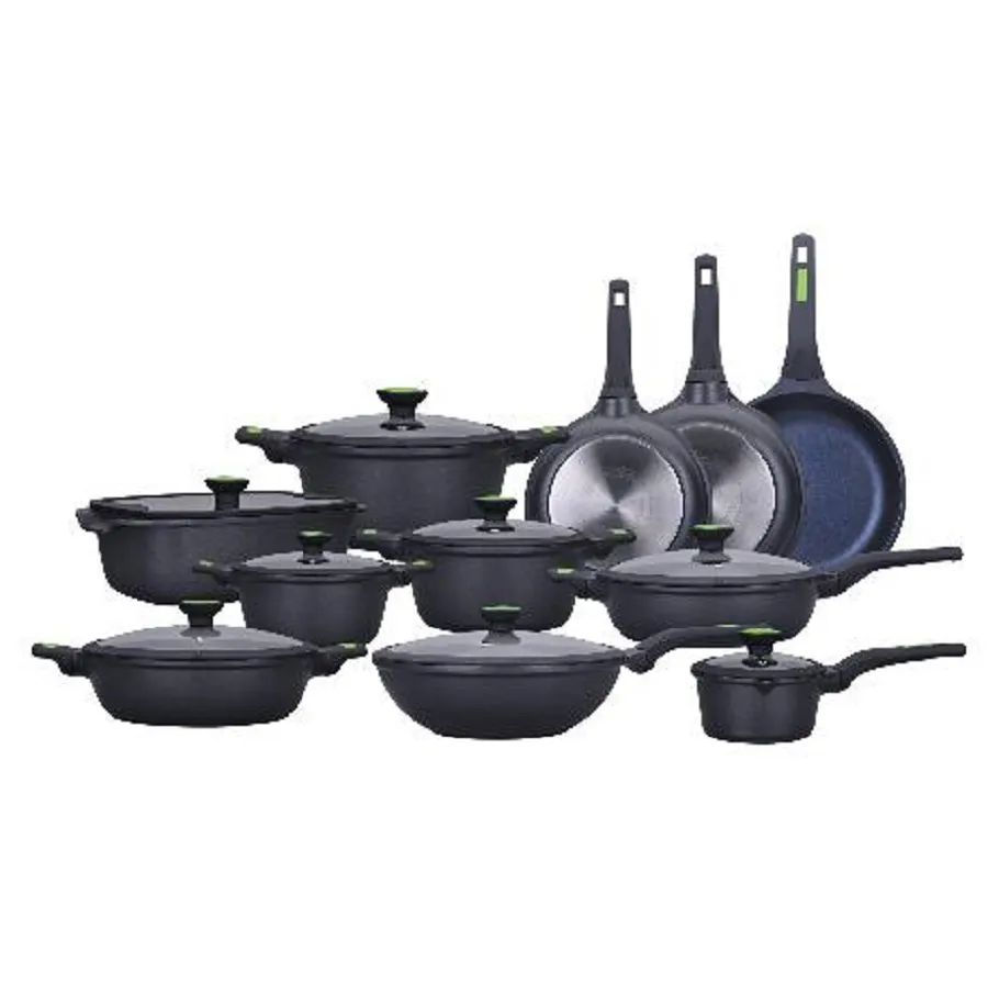 Home Cooking 15 Pieces Kitchen Ware Diecast Aluminum Non Stick Pots and Pans Cookware Set