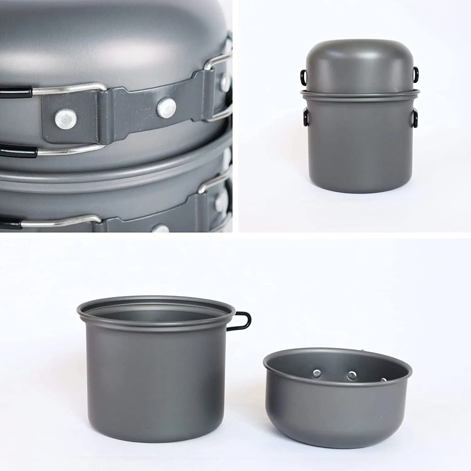 Camping Cooker Set Aluminum Hard Anodized Outdoor Cookware with Storage Bag Wyz16053