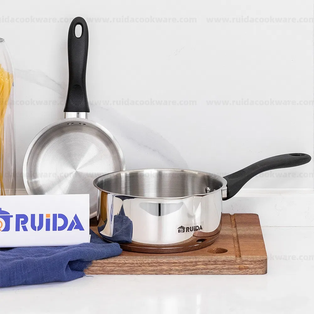 Houseware Kitchenware Saucepan Pan Stainless Steel Cookware Set with Bakelite Handle