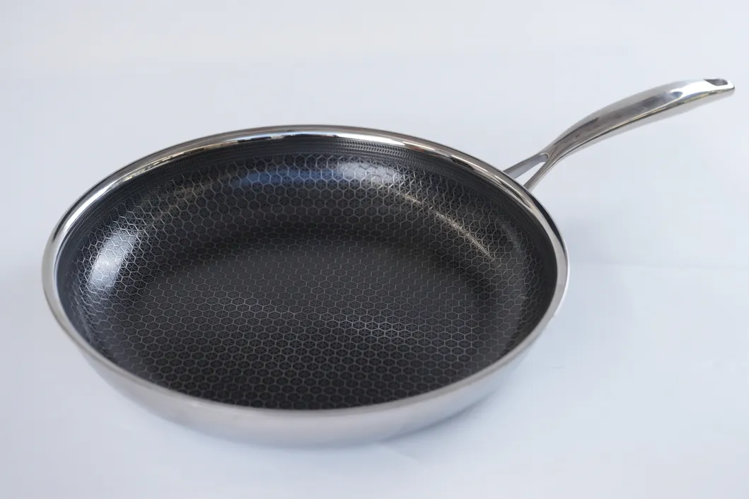 2024 Latest Design Stainless Steel Non Stick Ceramic Coating Honey Comb Frypan Pfoa & Pfas Free Cookware