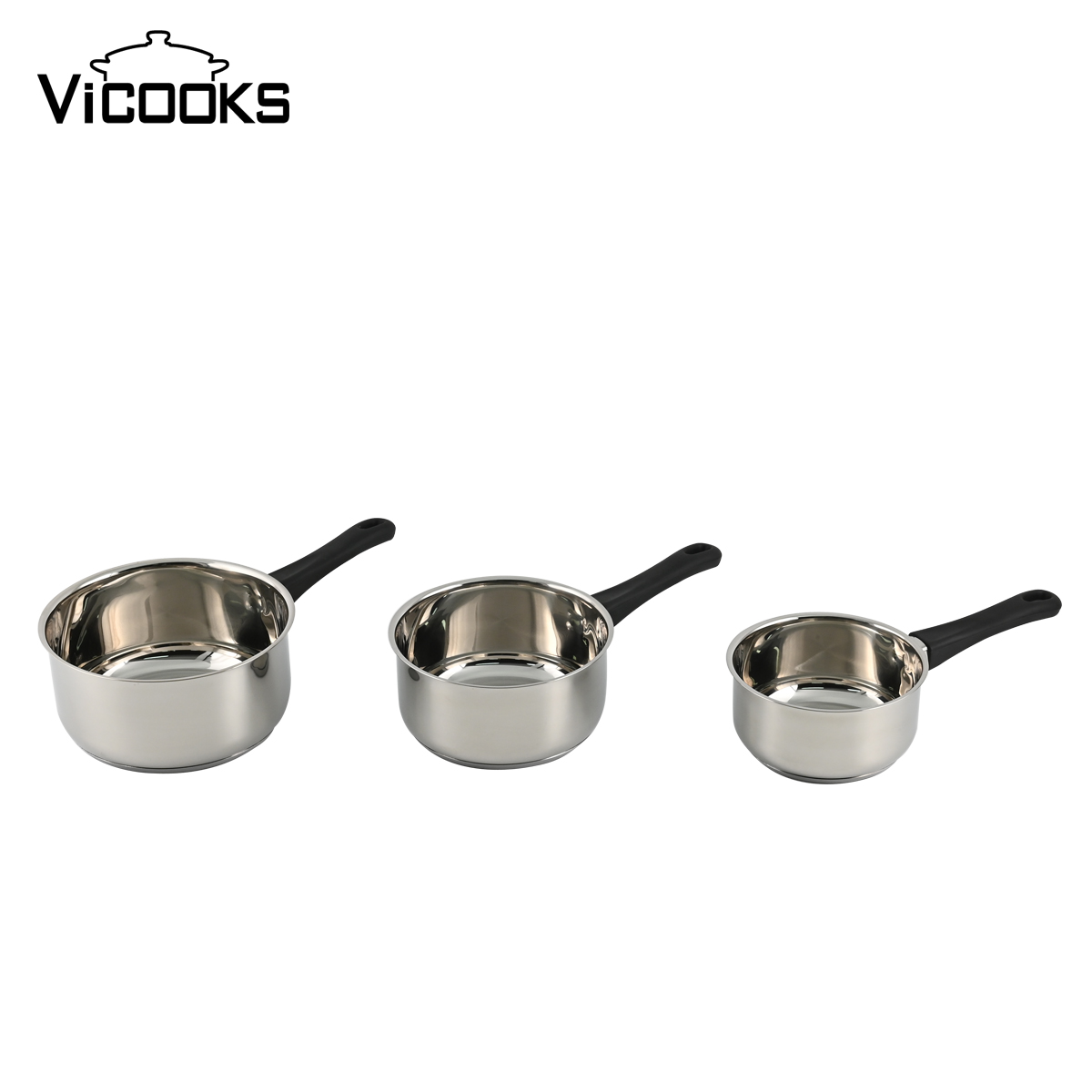 5PCS Stackable Stainless Steel Sauce Pot Set - Nonstick PFOA Free Sauce Pans with Lids, Oven Safe 450&deg;F &amp; Dishwasher Safe