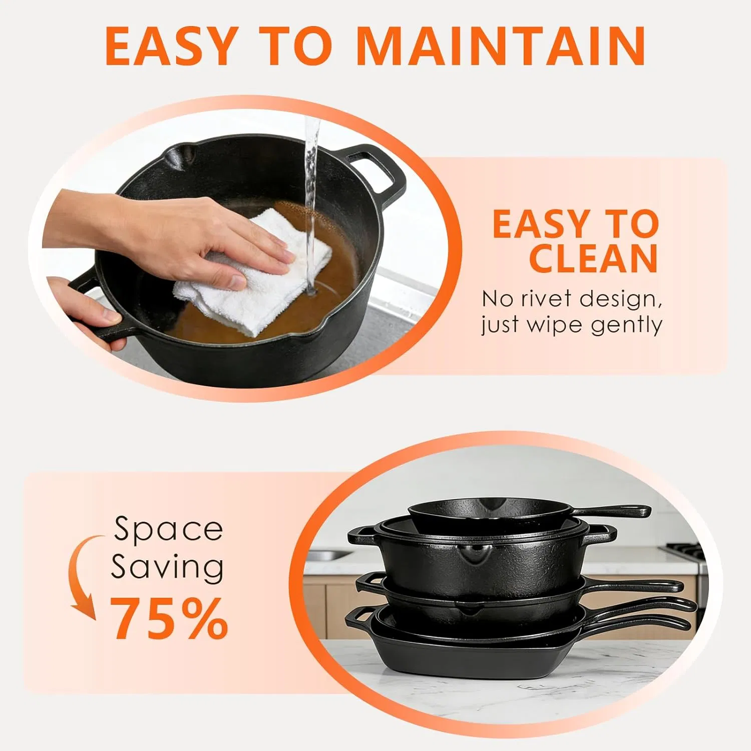 Ultimate 6 Piece Pre-Seasoned Cast Iron Cookware Set