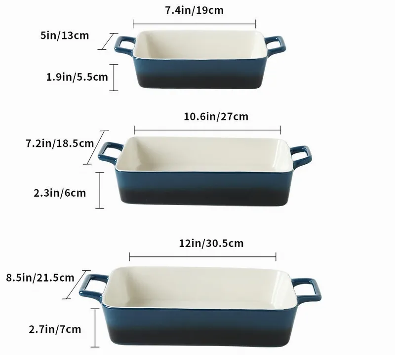Stoneware Baking Dishes S/M/L