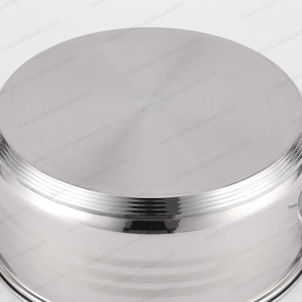 Food Grade 6PCS Scale Line Stainless Steel Hollow Handle Casserole Set