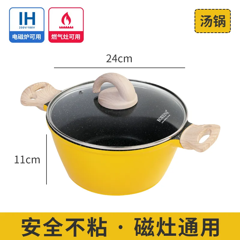 Factory Aluminium Cookware Set Casserole Fry Sauce Pan Granite Ceramic Kitchen Cooking
