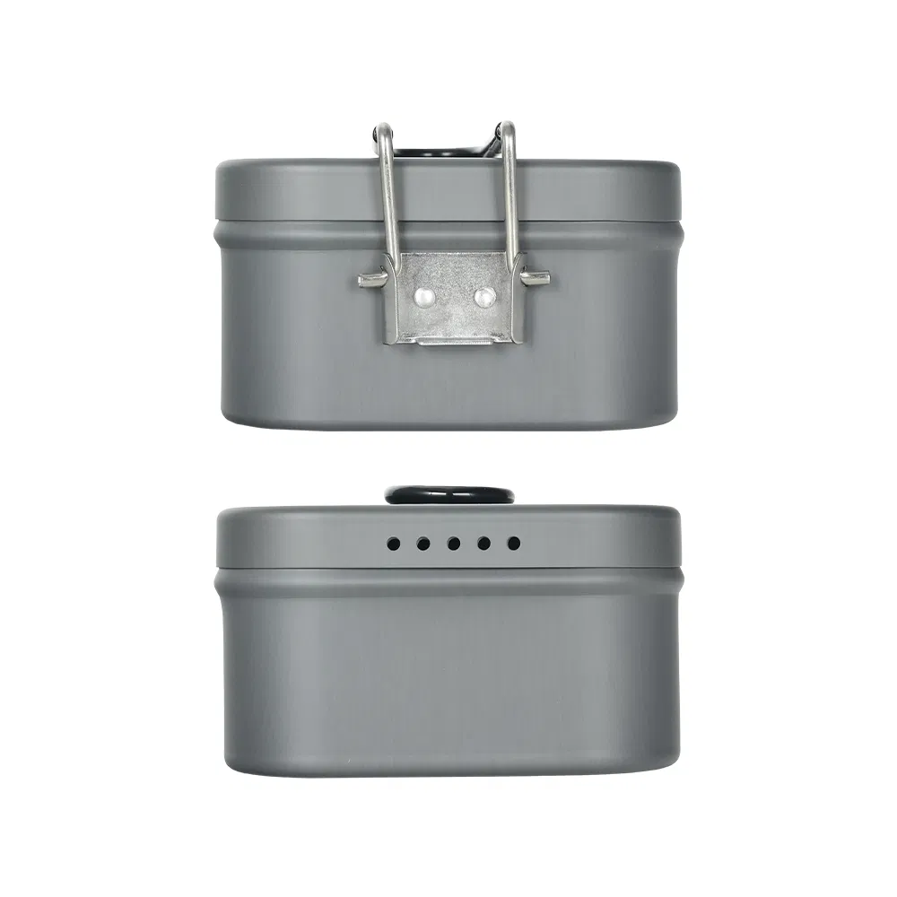 Space-Saving Foldable Cookware Set Customizable Aluminum Mess Tin with Branding Options