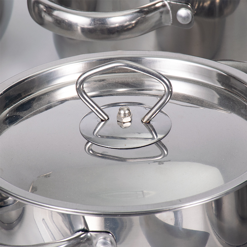 Modern 15-Piece Stainless Steel Multi-Pot Set Soup Frying Pan Gas Induction Compatible Oven Safe Sustainable Dishwasher Cookware