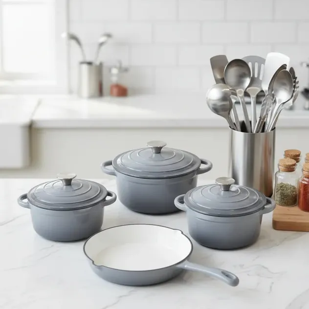 Durable 4-Piece Camping Cookware Set - Oven Safe & Dishwasher Safe