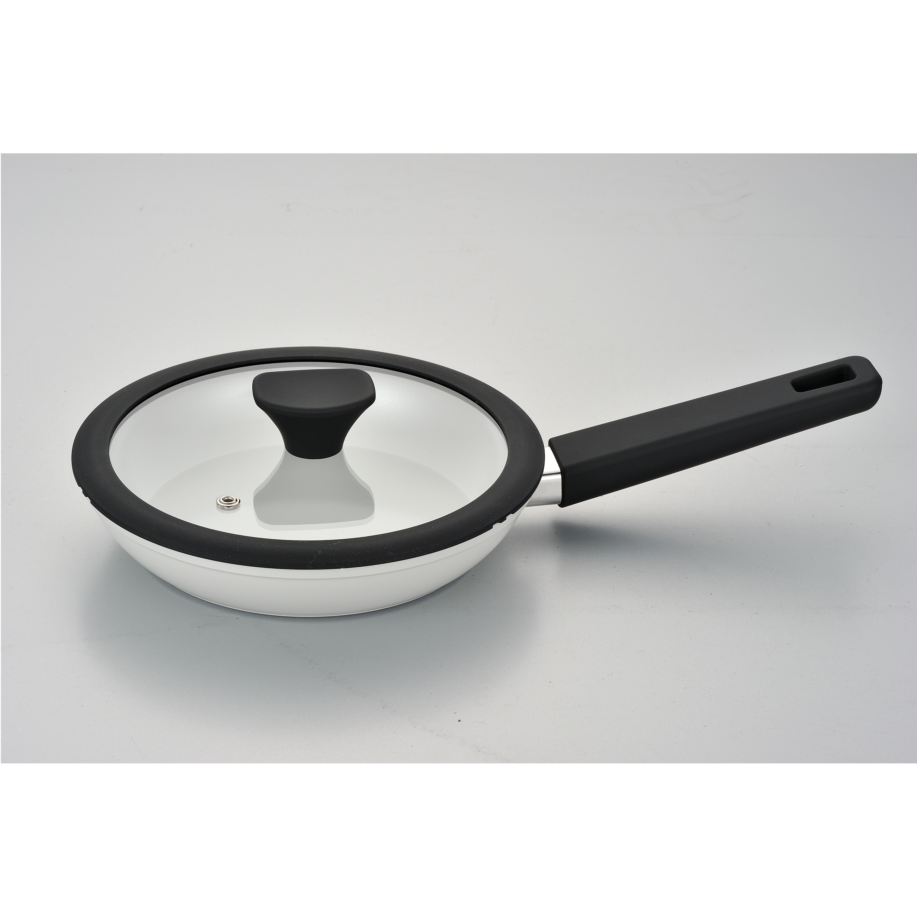 Ceramic Non-Sticking Cookware Set with High Resistant Bottom Glass Lid White Marble Coating Aluminum Kitchen Essentials