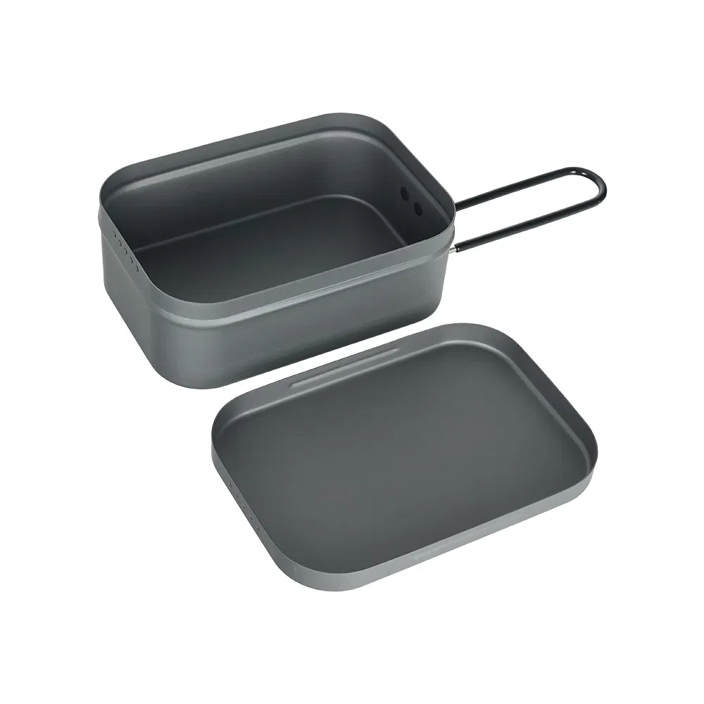 All-in-One Premium Camping Kit Custom Foldable Hard Anodized Aluminum Mess Tin & Cookware Set