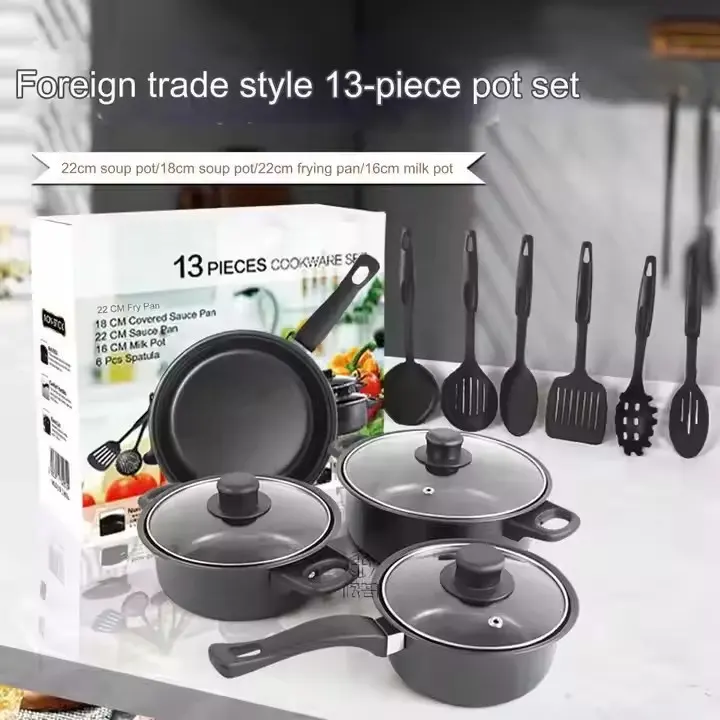 New 2025 Nonstick Cookware 13 Piece Set Cookware Stock Pot Stew Pan Frying Pan Multi-piece Kitchen Cookware Set