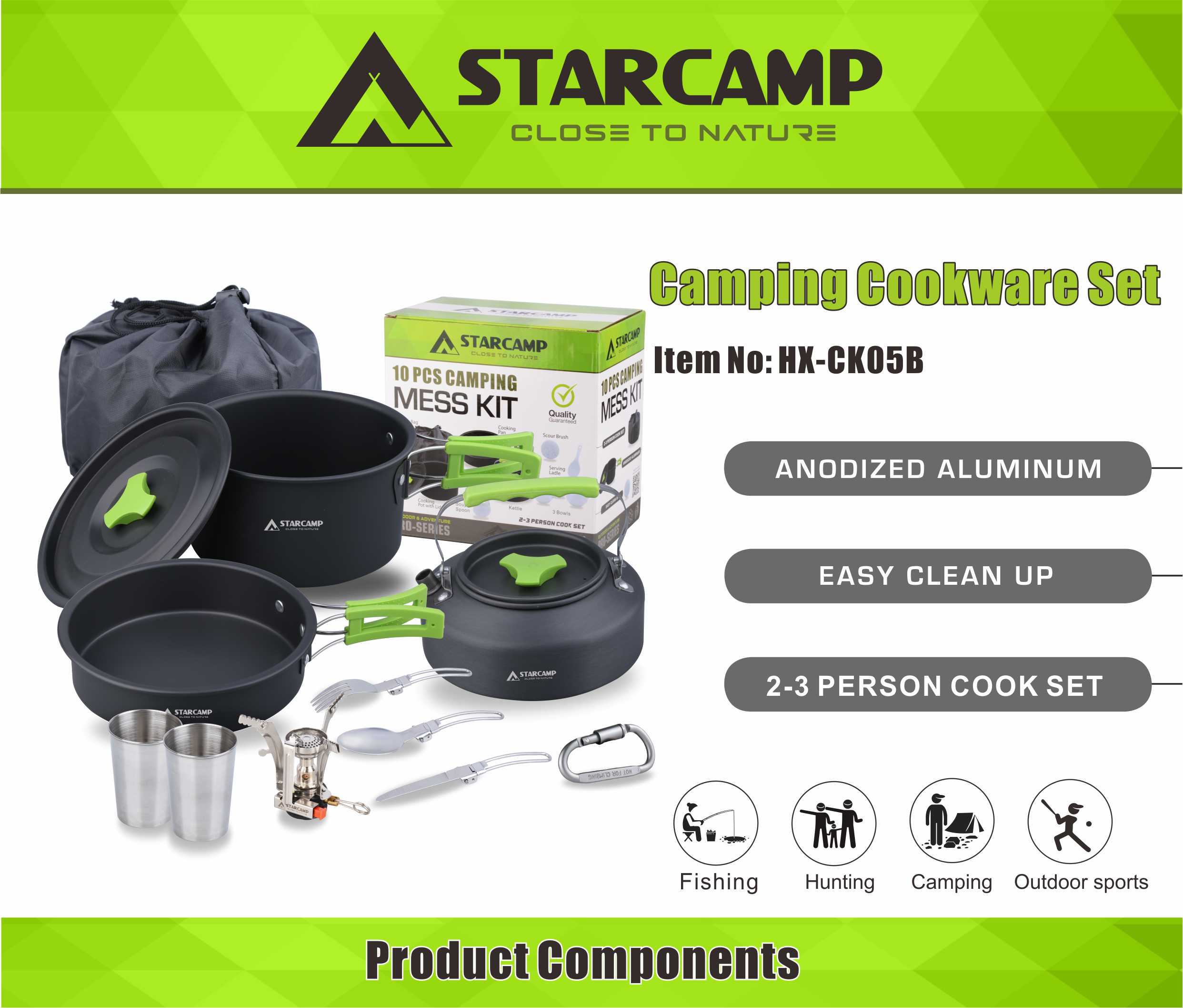STARCAMP 11 in 1 Aluminium Outdoor Cookware Set