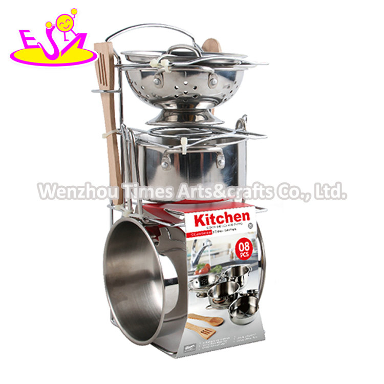 Wholesale 8 PCS Metal Kitchen Toy Pots and Pans Set for Kids M03A001