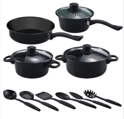 13 Piece Kitchen Non-Stick Pots and Pans Set Non Stick Aluminum Cookware Set with Ceramic Coating Pots and Frying Pans