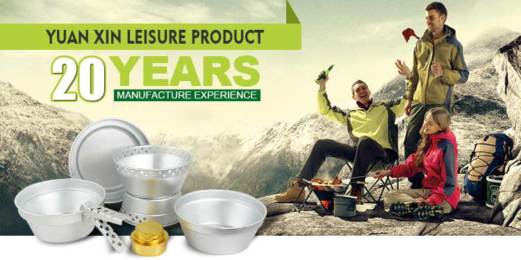 Wholesales Anodized Aluminum Camping Cook Set Portable Outdoor Cooking Pots