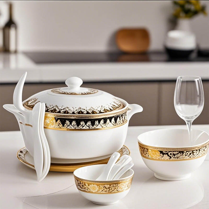 OEM Modern Luxury Stock Pots Bowl Set Eco-friendly Wholesale Ceramic Pot for Soup
