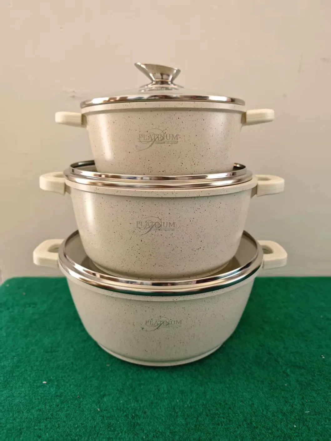 Factory Marble Modern Kitchen Ware Cookware Set Casserole Aluminium Fry Pan Ceramic