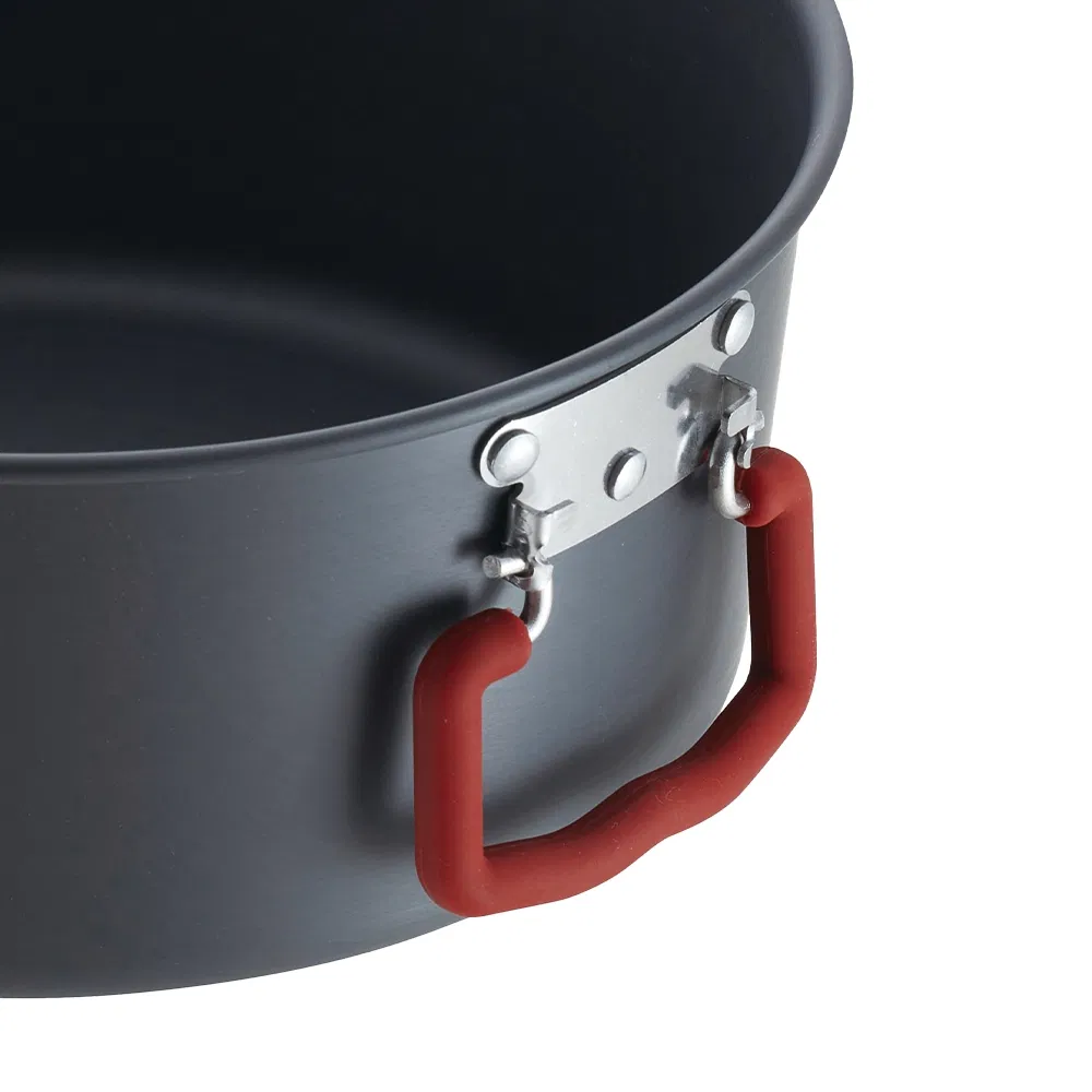 Wholesale 4PCS Outdoor Camping Portable Aluminum Picnic Cooking Pot Set Pot and Pans Set Camping