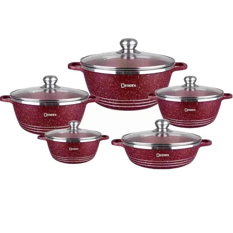Dessini Die Casting Royal Dessini Nonstick Cookware Set Red Dessini Cookware Set Dessini Square Pot Dessini Granite Cookware Set Dessini Cookware Set 10 Pieces