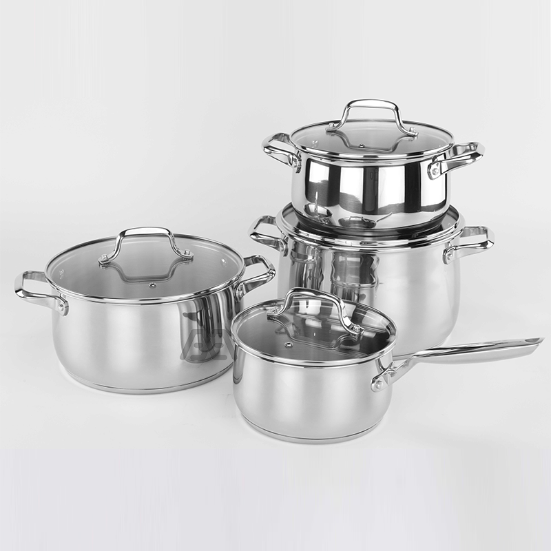 AXA Stainless Steel Pots and Pans Set Ceramic Nonstick, 4 Pcs Professional Home Chef Kitchen Cookware Set Free of PTFE/PFOA/PFAS