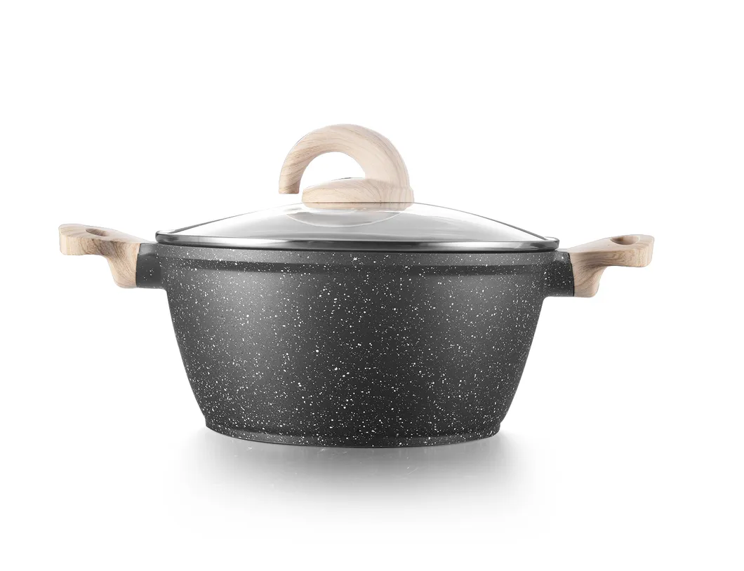 Luxury New Cooking Pot Kitchen Fry Pan Casserole Granite Ceramic Cookware Set