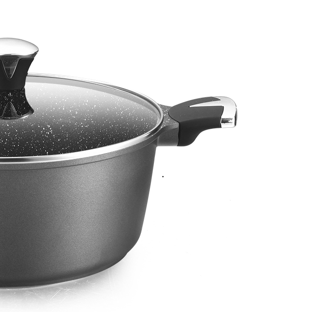 Soup Pot Set Home Kitchen Aluminum Ceramic Coated Nonstick Cookware Sets With Stainless Steel Glass Covers