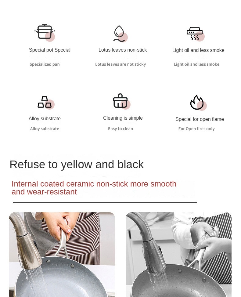 High-Temp Resistant Cookware Set 26-28cm Deep Fry Pans 18-24cm Stock Pots With 3 Lids Industrial-Grade Ceramic Coating