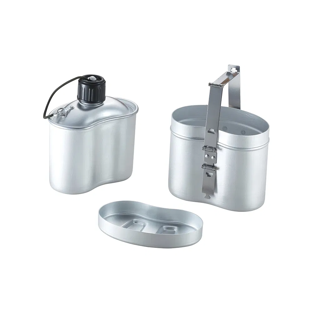 Wholesale Price: Lightweight Aluminum Camping Canteen Set with Cup and Mess Kit