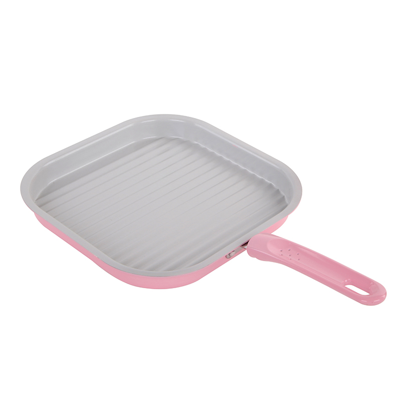 Convenient 4 in 1 Aluminum Ceramic Coated Burger Patty Press Frying Pan