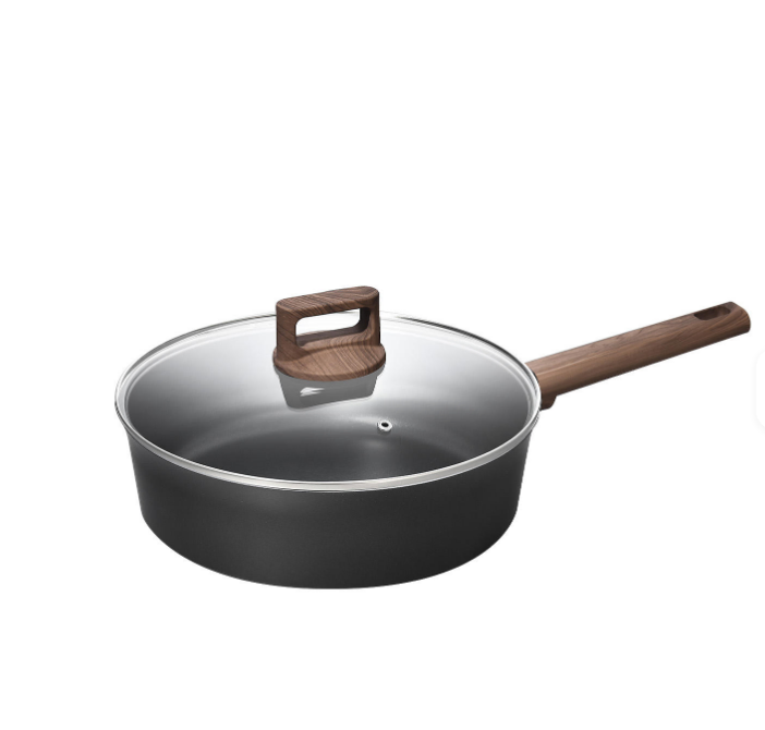 Durable Black Aluminum Cookware Set for Induction and Gas
