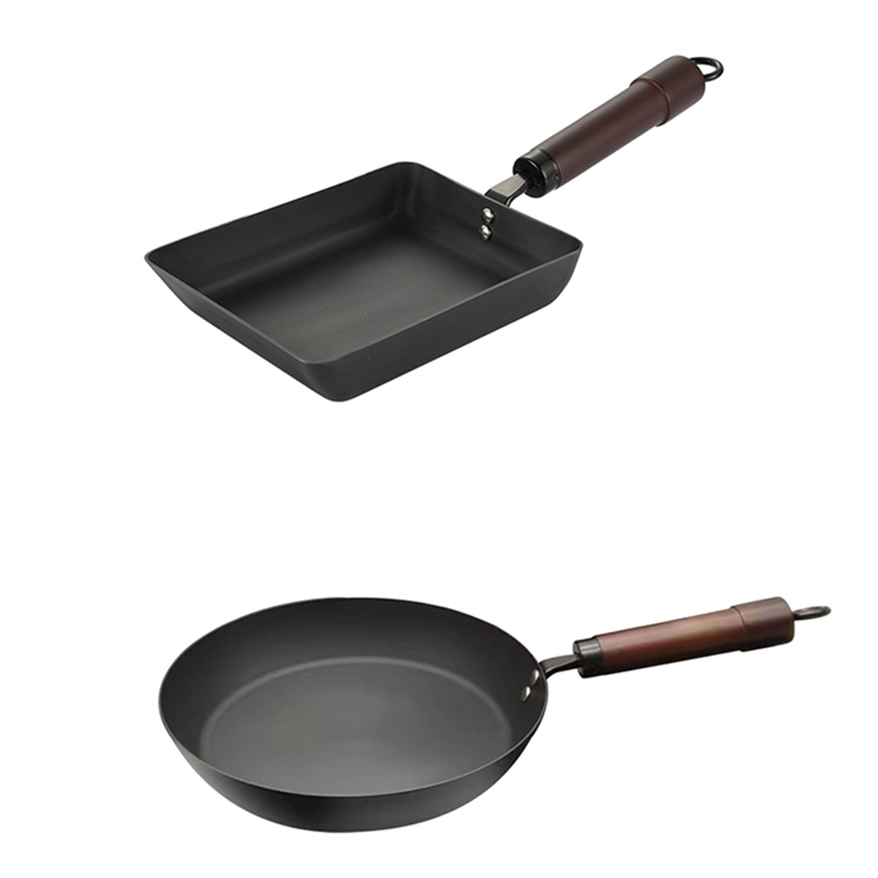 Commercial Grade Preseason Carbon Steel Cookware Set - 6 Professional Carbon Steel Wok Pans for Restaurants &amp; Home Use