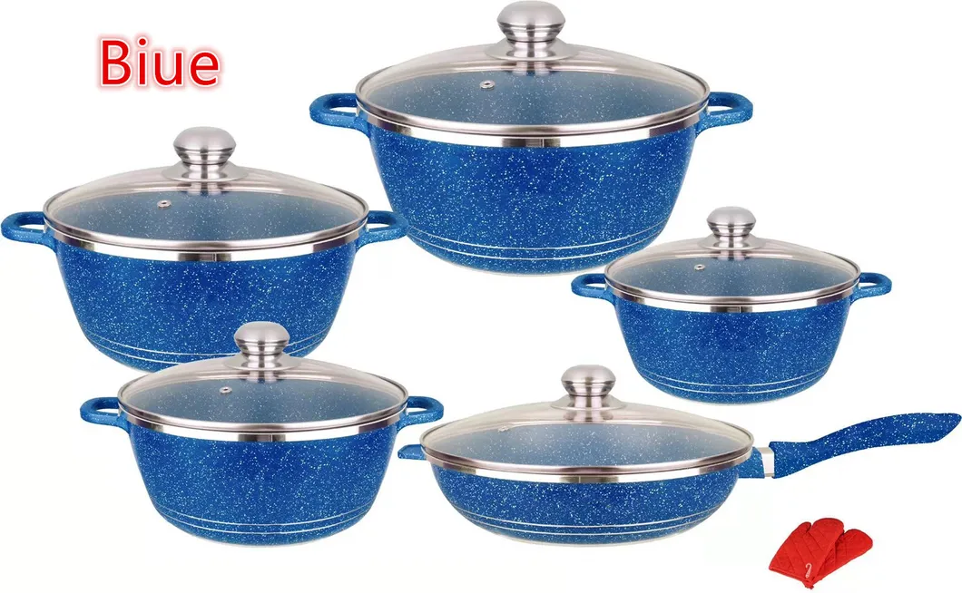 Kitchen Nonstick Pots and Pans Set Non-Stick Aluminum Cookware Set with Ceramic Coating Pots and Frying Pans Dishwasher Safe