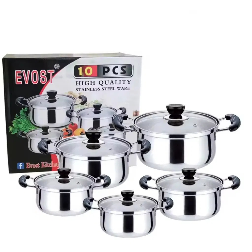 12-Piece Modern Sustainable Stainless Steel Cookware Set Glass Cover Oven Dishwasher Safe Gas Induction Ready Includes Milk Pot