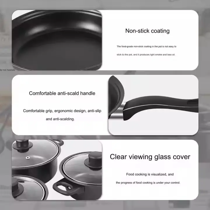New 2025 Nonstick Cookware 13 Piece Set Cookware Stock Pot Stew Pan Frying Pan Multi-piece Kitchen Cookware Set