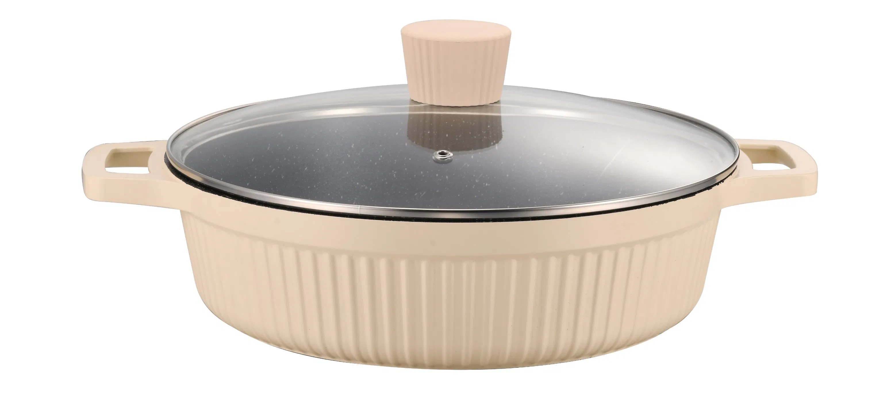 10PCS Die-Cast Aluminum Cooking Pot Casseroles Cookware Set with Glass Lid