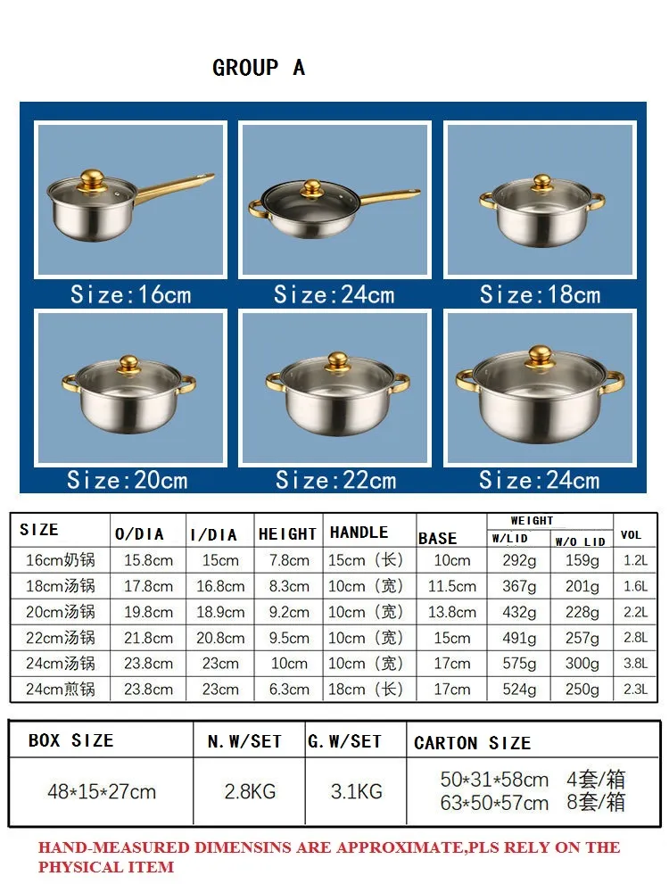 9PCS Ceramic Stone Cookware Set Wholesale Non-Stick Frying Pans with Golden Handles