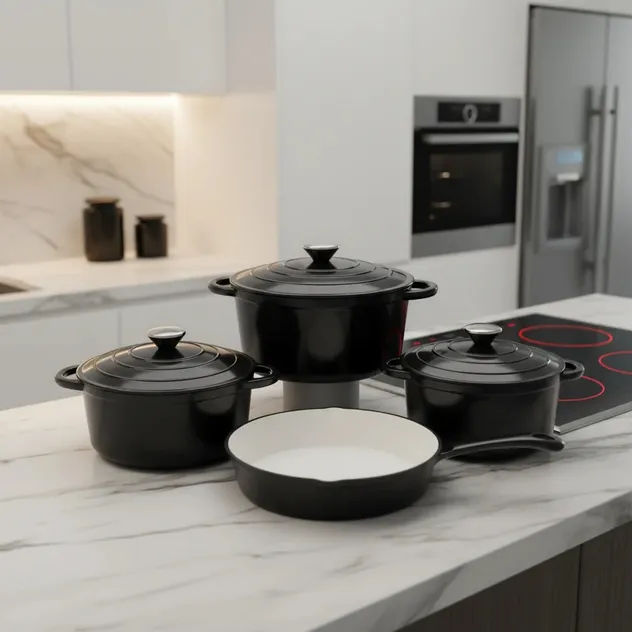 Durable 4-Piece Camping Cookware Set - Oven Safe & Dishwasher Safe