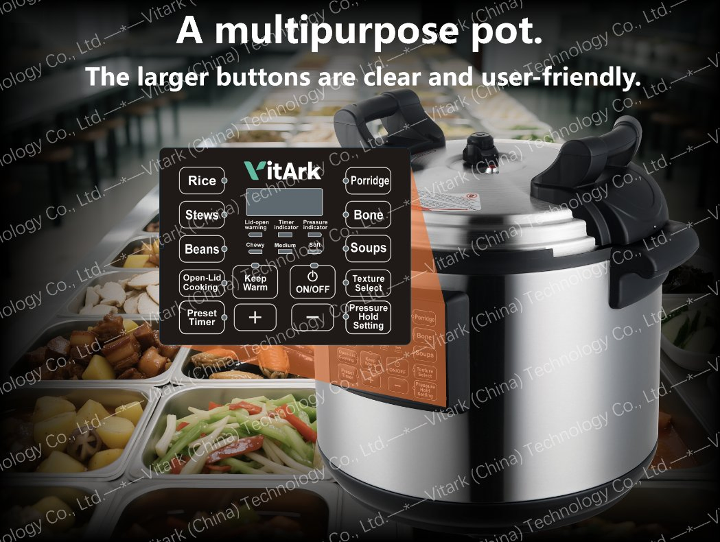 Large Capacity Wholesale Smart Digital Kitchen Industrial Electric Pressure Cooker for Hotels, Suitable for Quick Stewing of Beef, Chicken, and Bone Soup