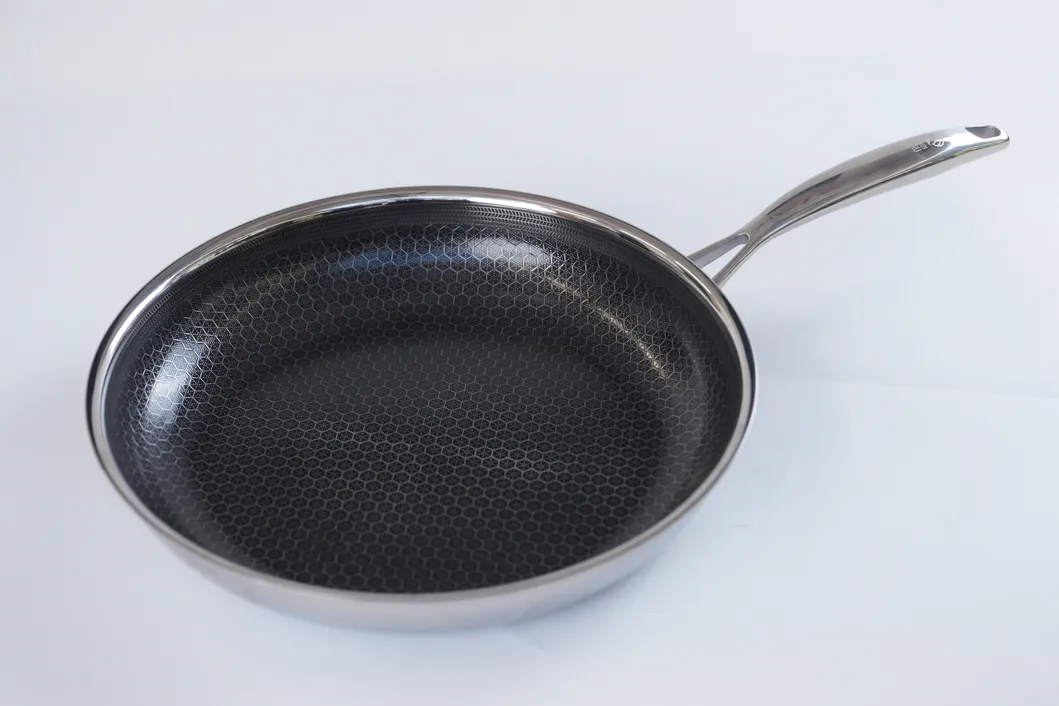 Tri-Ply Stainless Steel Ceramic Honey Comb Non-Stick Frying Pan