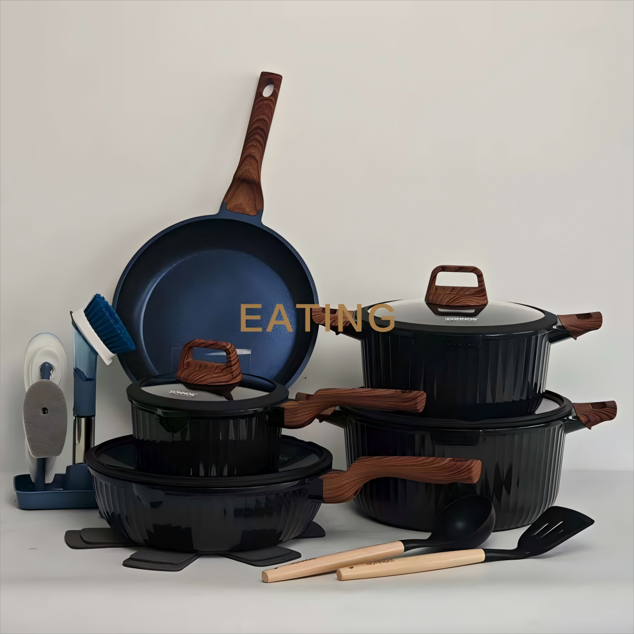 Original Design AR-21pcs Die Cast Aluminum Dishwasher Safe Nonstick Induction Bottom Professional Cookware Set Kitchen