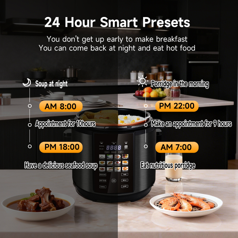 Multifunctional Electric Pressure Cooker 6L Large Capacity Home Kitchen Colour Display Smart Digital Rice Cooker