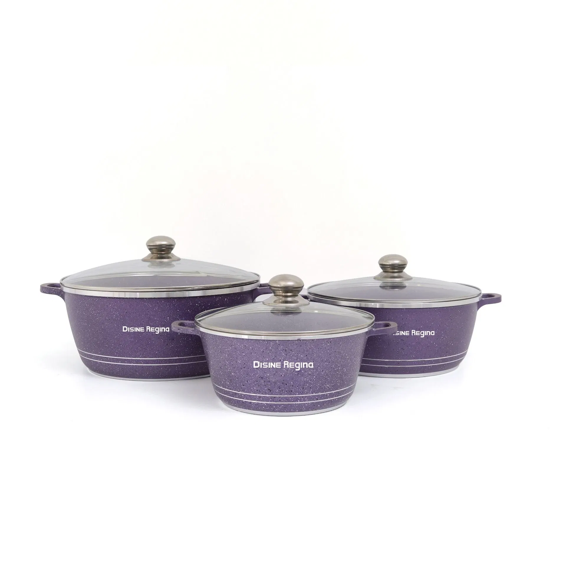 Low Cheap Price Granite Cookware Set Non-Stick Nonstick Non Stick Aluminum Die Cast Granite Cooking Pot Set Cookware Set for Africa Ghana Nigeria Market Sale