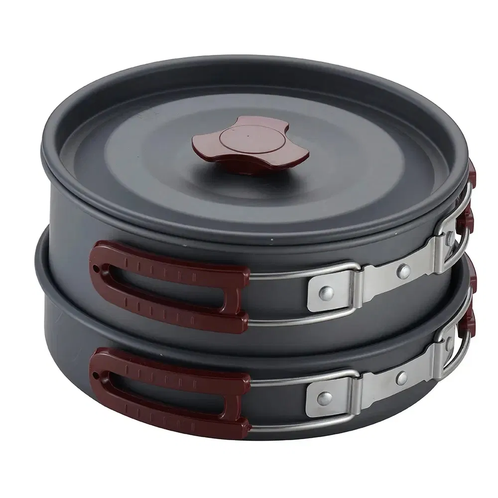 Portable Outdoor Camping Cookware Picnic Travel Hiking Aluminum Cooking Pots Set