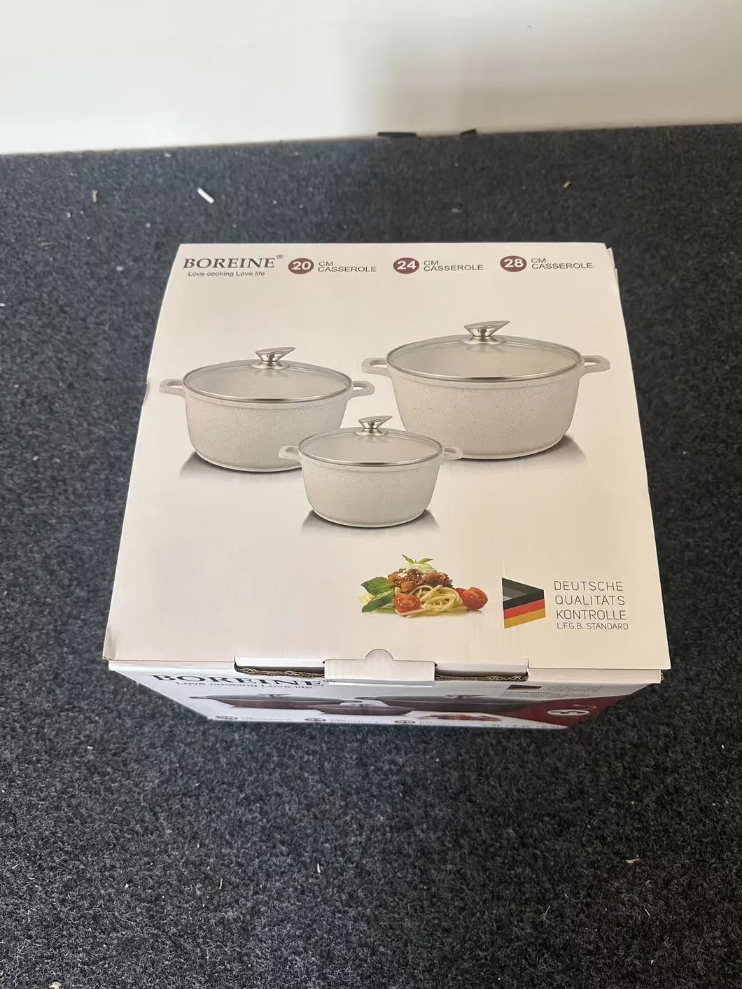 Factory Marble Modern Kitchen Ware Cookware Set Casserole Aluminium Fry Pan Ceramic