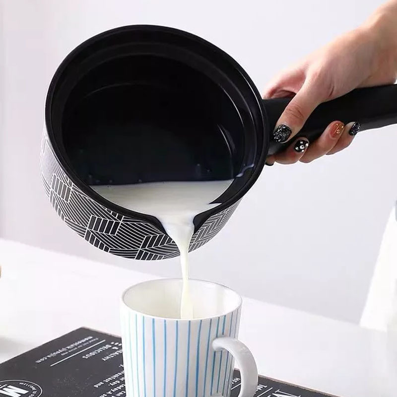 Black &amp; White Geometric Pattern Ceramic Cooking Pot Set, Lidded Stockpot &amp; Saucepan, Household Non-Stick Enamel Pot